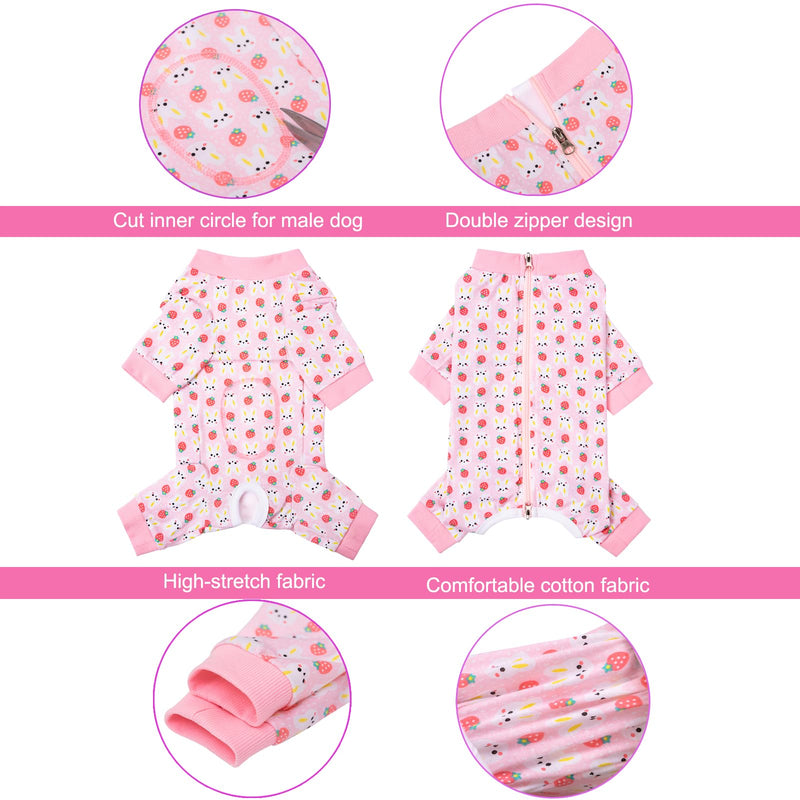 Dog Recovery Suit for Small Medium Large Dogs, Pet Onesie After Surgery Comfort Dog Bodysuit Anti Licking (Medium, Pink Bunny) - PawsPlanet Australia