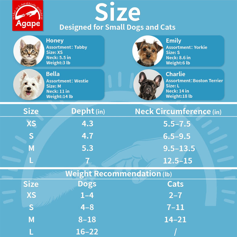 Agape Soft Dog Cone for Small Dogs & Cats, Comfy Dog Recovery Collar After Surgery, Adjustable E Collar Alternative to Stop Licking, Protective Elizabethan Collar for Pup&Kitty, Comfortable Dog Cones Blue (Small Dogs Cone) M (Neck:9.5"-13.5") - PawsPlanet Australia