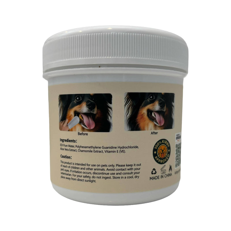 Kirby's Choice Pet Wipes 50 Ct Canister – Dog & Pet Finger Wipes for Teeth & Ears – Gentle Grooming Wipes for Oral Care & Ear Cleaning – Safe, Durable & Easy to Use (Teeth) - PawsPlanet Australia