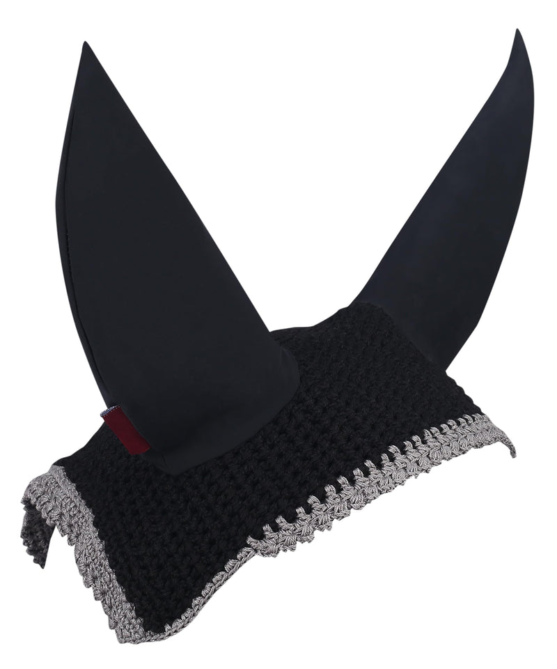 Void Ear Bonnet with Sound Resistant and Soft Stretchable Lycra Ears (Large: (Horizontal) A: 34cm, (Vertical) B: 42cm, Black-Grey) Large: (x-axis) A: 34cm, (y-axis) B: 42cm - PawsPlanet Australia