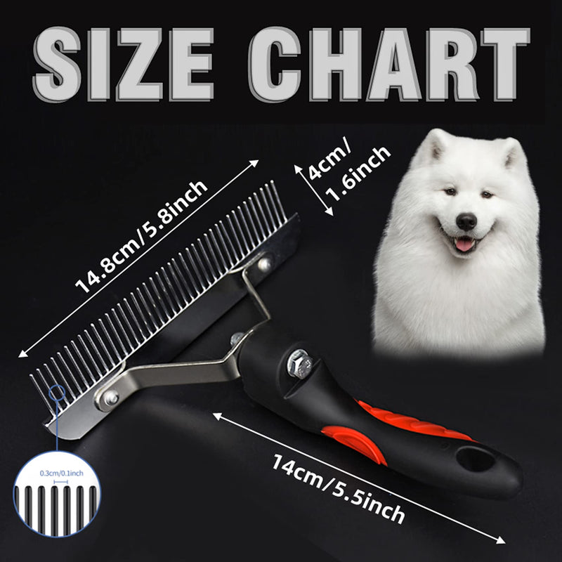 Undercoat Rake for Long-Haired Dogs and Other Shedding Pets - Anti-Slip Handle Grooming Tool for Husky, German Shepherd, Golden Retriever - PawsPlanet Australia