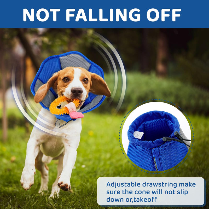 SUNFURA Dog Cone for Dogs After Surgery, Soft Dog Cones Coller for Large Medium Small Dogs, Adjustable Dog Recovery Collars to Stop Licking Protective Dog Cone Alternative for Wound Healing, Blue XL X-Large