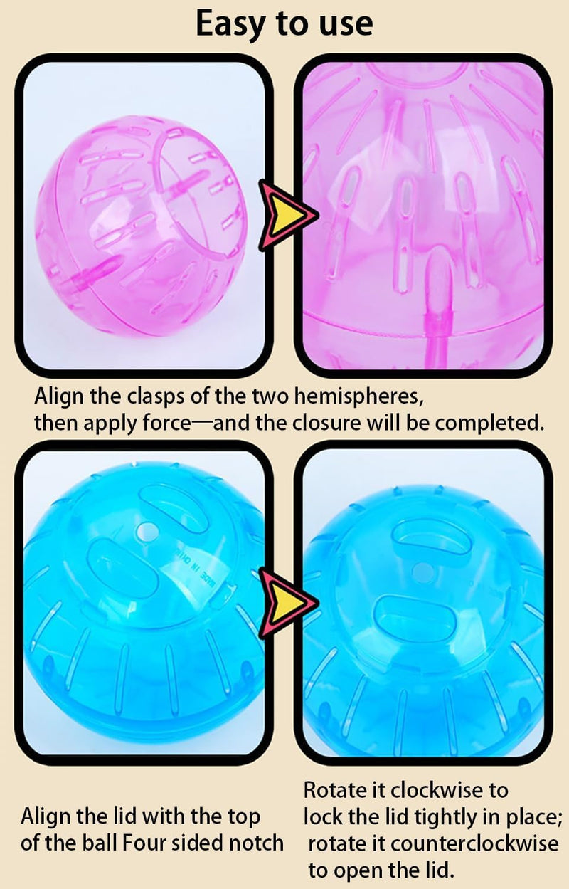 1Pc White-Transparent Plastic Silent Hamster Ball, Exercise Ball for Small Animals, Spinner Hamster Running for Sugar Gliders Small Mice Gerbils Hamsters (Diameter 10 cm - PawsPlanet Australia