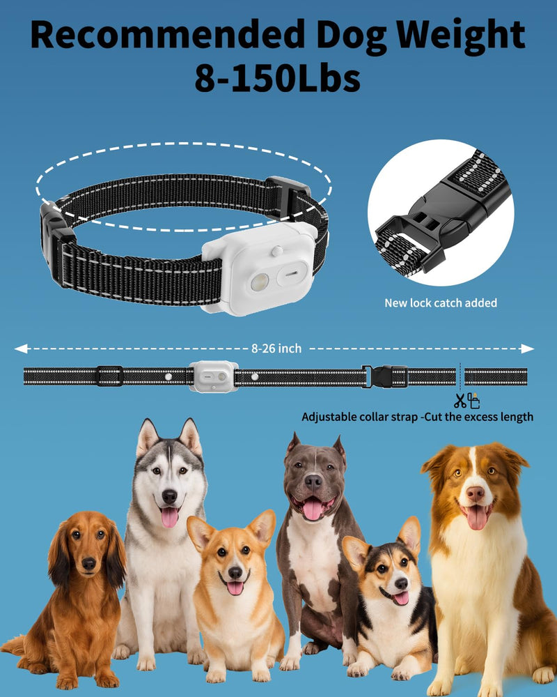 Dog Shock Collar, Dog Training Collar with Remote Control 3300FT Range, Electric Collar with Smart Light, Rechargeable Waterproof E Collar with for Small Medium Large Dogs(2pc-BB) - PawsPlanet Australia