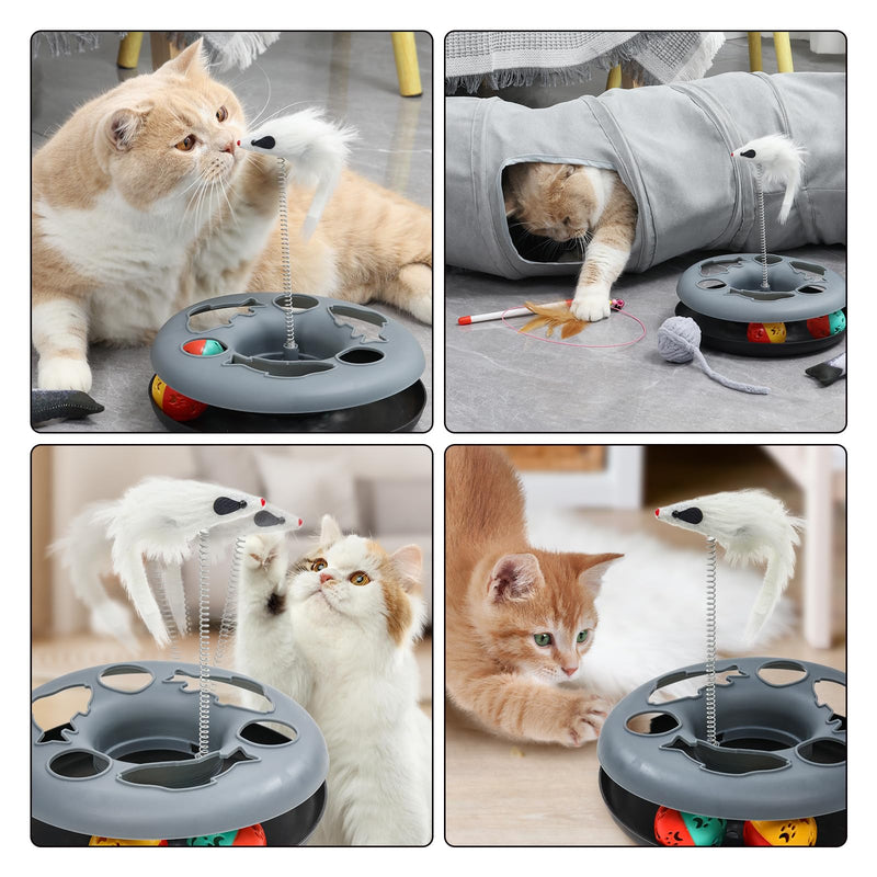 Cat Tunnel, Indoor Cat Toy, Roller Track Cat Toy, Collapsible S-Shaped Play Tube, 10.5 Inch Diameter Maze Cat House for Cats, Puppies, Rabbits, Ferrets, Cat Toy Gift Set - PawsPlanet Australia