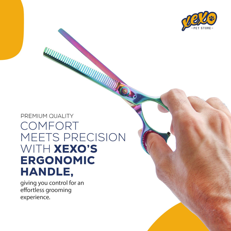 7.5 Inch 40 Teeth Professional Pet Scissors - Comfortable Grip Dog Grooming Kit Thinning Scissor - 7.5'' - PawsPlanet Australia