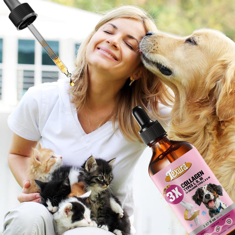 Liquid Collagen for Dogs & Cats - Grass-Fed Hydrolyzed - for Joint, Hip, Skin & Coat Nutritional Support 1