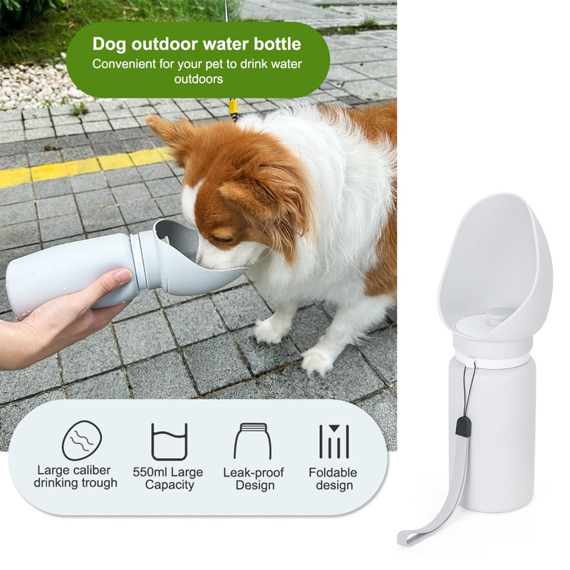 𝗔𝗞𝗜𝗭𝗨𝗞𝗜 𝗝𝗢𝗢 Silicone Dog Water Bottle, Lightweight Dog Portable Water Carrier, Collapsible Dog Bowls and Bottle | Flip Water Bottles for Dogs | Ideal Item of Dog Travel Kit - PawsPlanet Australia