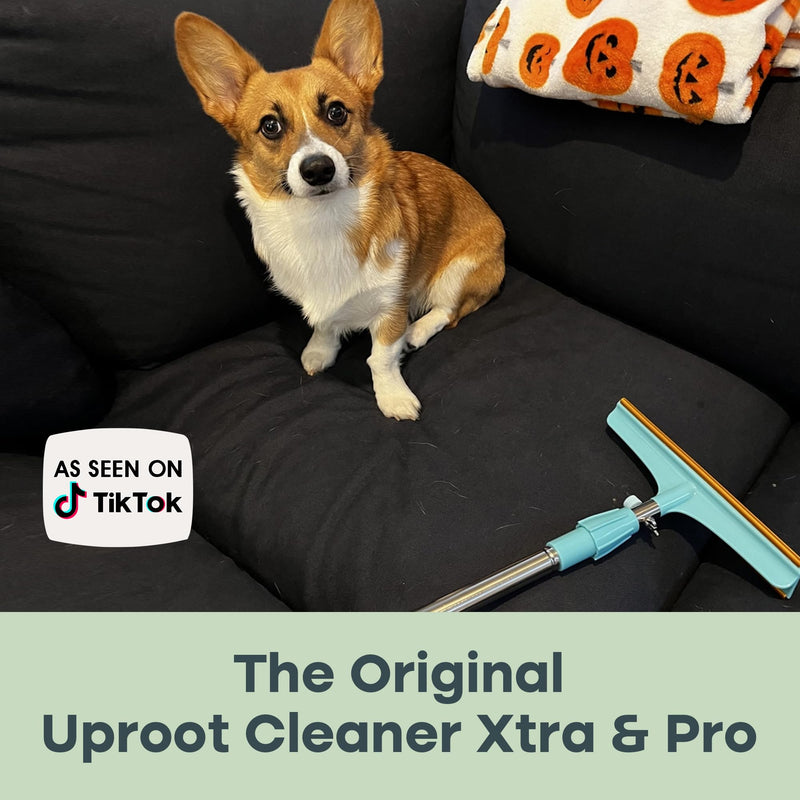 Uproot Cleaner Pro Pet Hair Remover Bundle - Including Xtra Carpet Rake for Pet Hair Removal Tool - Scrape Easy The Cat & Dog Fur from Your Carpet, Rugs, Cat Bed, Car Trunk & More Xtra + Pro - PawsPlanet Australia