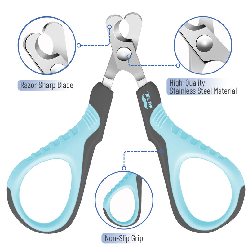 Mr. Pen Cat Nail Trimmer - Sky Blue & Dark Gray, Suitable for Cats & Kittens, Small Dogs - PawsPlanet Australia