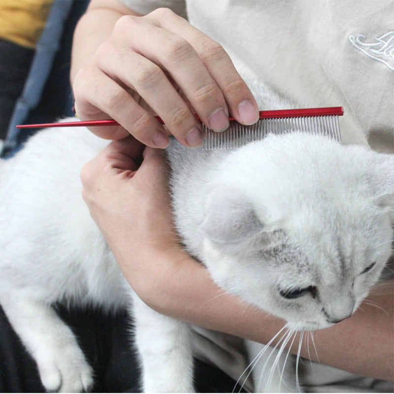 Grooming Comb with Rounded Ends - Rat Tail Design for Dematting and Hairstyling Cats & Dogs, Float Hair Removal One Size Purple - PawsPlanet Australia
