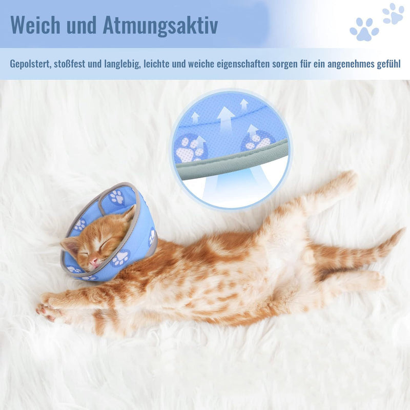 Cat Collar, Foldable Soft Protective Collar, Elizabethan Collar, Adjustable Anti-Leaking Anti Bite Cat Collar, Recovery Collar for Cats