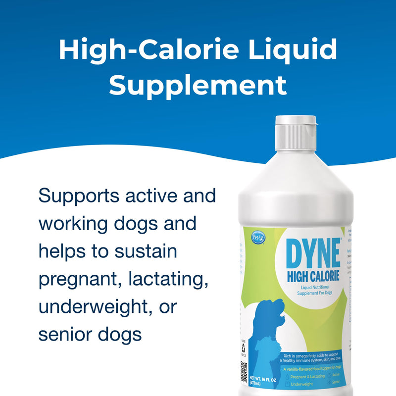 Pet-Ag Dyne High Calorie Liquid Nutritional Supplement for Dogs & Puppies 8 Weeks and Older - 16 oz - Supports Performance and Endurance - Sweet Vanilla Flavor 1