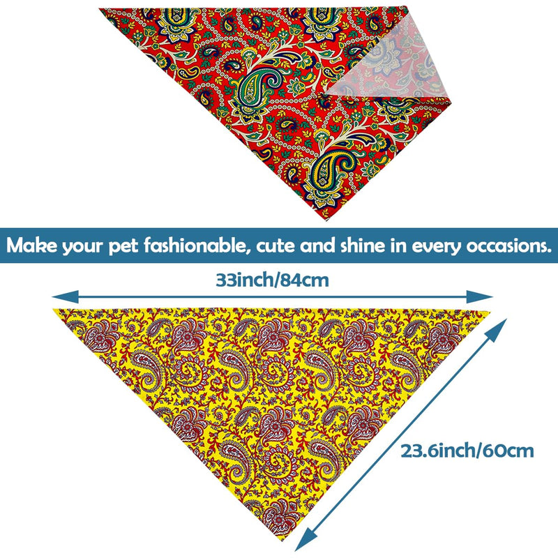 30 Pack Dog Bandanas Paisley Bulk Extral Large XL Dogs Breed Bandanas Adjustable Polyester Print One Side Triangle Bandana Girl Boy Grooming L 30Pcs Paisley -Large - PawsPlanet Australia