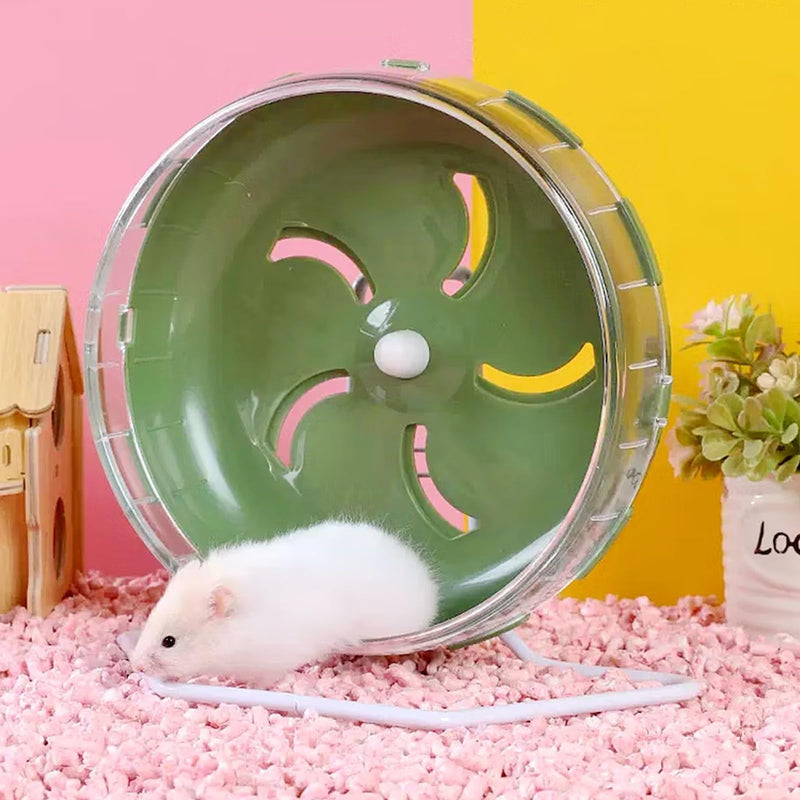 Jeeone Silent Hamster Wheel 7 inch, Hamster Exercise Wheel, Height-Adjustable Hamster Wheel Cage Accessories, Hamster Running Toys Small Animals Exercise Wheels, for Hamster (Green) Green - PawsPlanet Australia