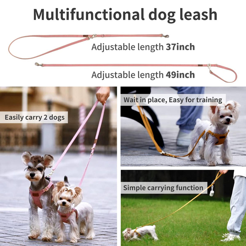 Puppytie No Pull XXS Puppy Harness with Multifunction Dog Leash,Soft Adjustable No Choke Escape Proof Pet Harness Vest,Pink,XXS A-Pink XXS(2.2-6lb） - PawsPlanet Australia