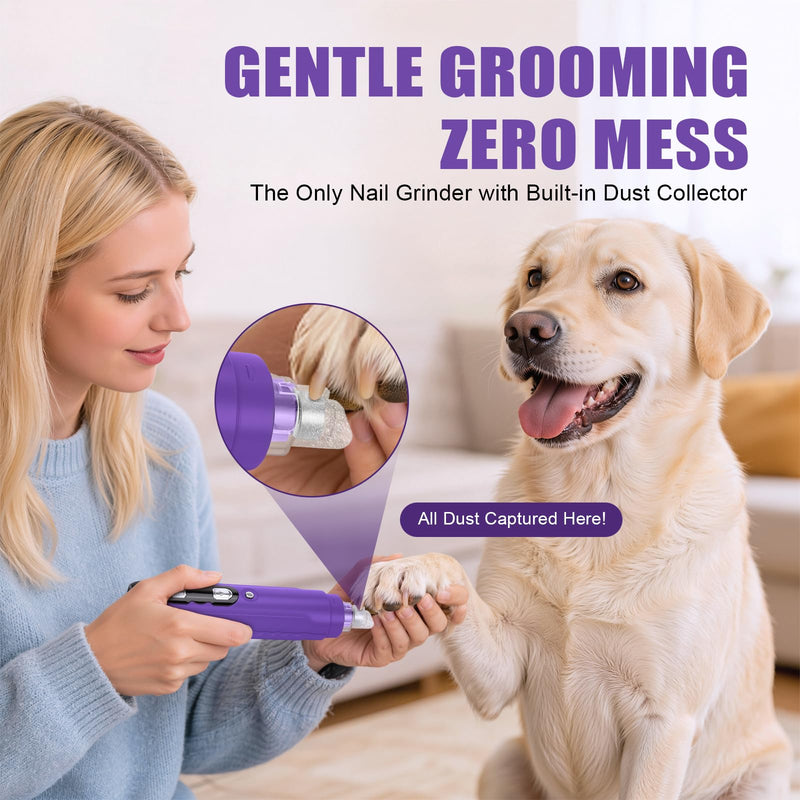 Best Dog Nail Grinder 2026 New 9-Speed Professional Quiet Painless Electric Drill Trimmers for Large Medium Dogs with Quick Sensor Guard, 2 LED Lights, 2000mAh USB Rechargeable - PawsPlanet Australia