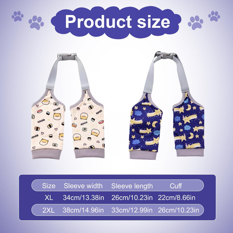 Knee Pads for Dogs Pack of 2 Recovery Sleeve Dog Elbow Pads Blue and Yellow Surgery Recovery Sleeve for Medium and Large Dogs Front Legs Knee Support Osteoarthritis (XL) XL