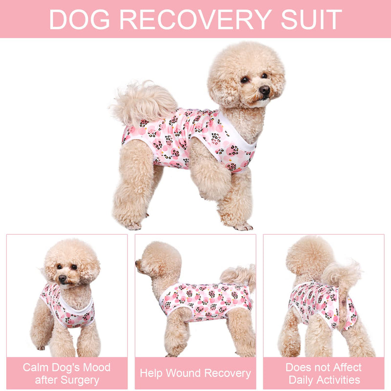 Dog Surgical Recovery Suit Pet After Surgery Onesie Cat Bodysuits Cone E-Collar Alternative for Female Male Dog Pink Leopard/X-Small X-Small - PawsPlanet Australia