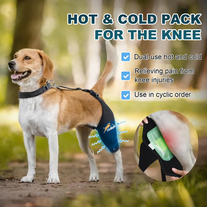 Dog Knee Brace for Torn ACL Hind Leg, Hot/Cold Compress for Patella Dislocation or Osteoarthritis, Cruciate Ligament Injuries, for Medium & Large Dogs(Left Leg,XL) Left Leg XL - PawsPlanet Australia