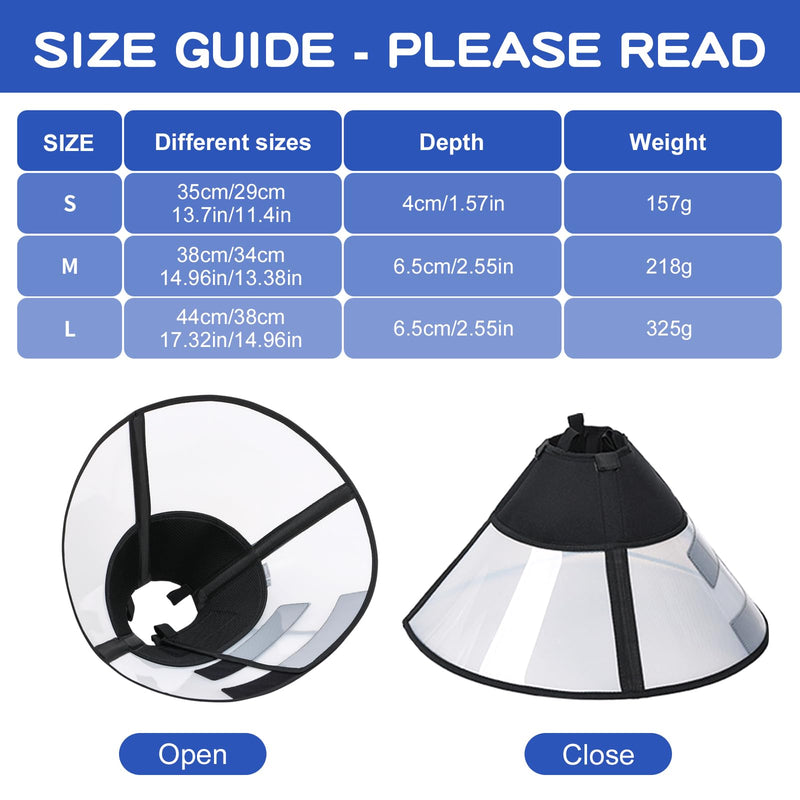 Cone Collar for Dogs, Collar Dog Leak Protection, Large, Black Dog Collar, Leak Protection with Fastening, Protective Collar for Dogs After Surgery Recovery, Adjustable and Foldable