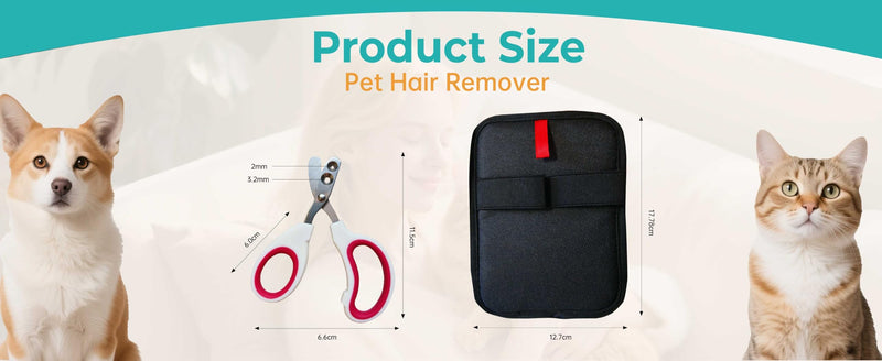 2-in-1 Pet Nail Cat Dog Clpipper Kit, Electrostatic Gloves & Nail Clipper Grooming Set for Dogs & Cats -Removes Hair from Furniture, Car Seats, Carpets & Curtains. - PawsPlanet Australia