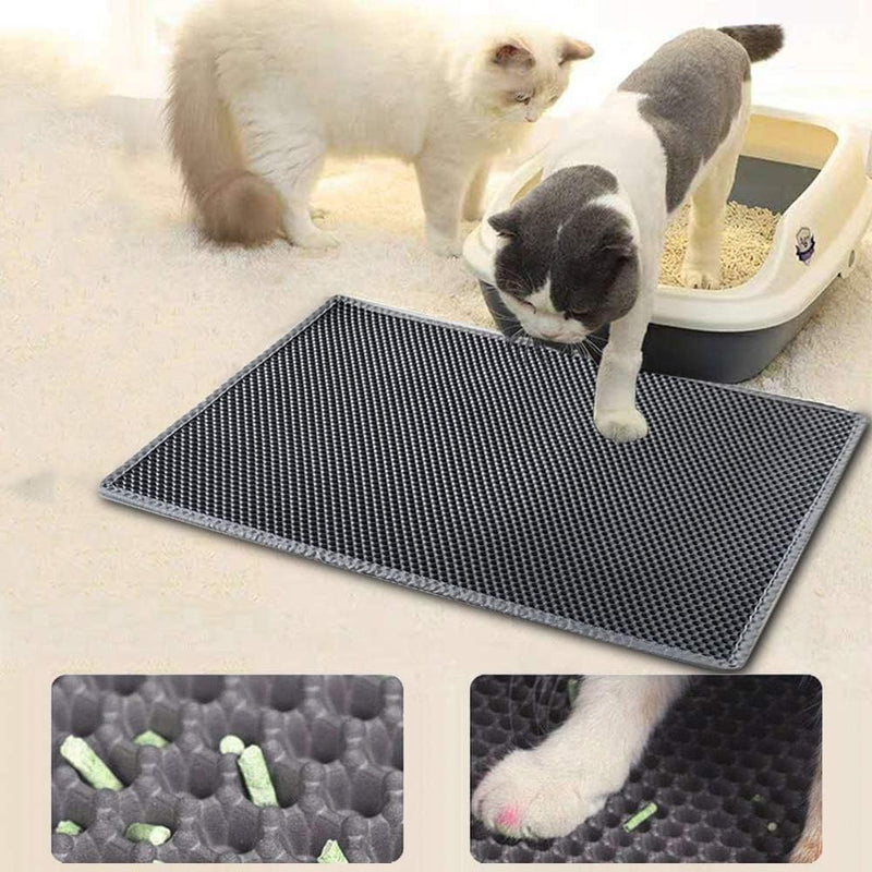 iPrimio Jumbo Cat Litter Trapper Mat – 29”x27” Mat Traps and Catches Litter Through Large Holes – Multi-Layer Bottom Repels Urine – Suitable for Messy Cats - PawsPlanet Australia