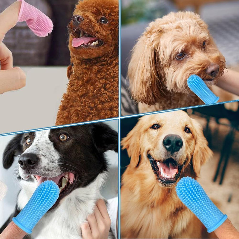 8pcs Finger Toothbrush, 360º Toothbrush Finger, Silicone Pet Teeth Cleaning Toothbrush Set Suitable for Dogs and Cats Dog Dental Plaque Dog Teeth Cleaning Care (Two Types)