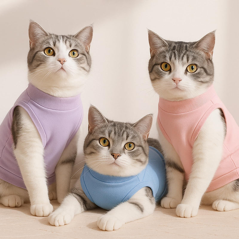 KAIYAYA Cat Bodysuit After Op, Pink, 2-4 kg | recovery suit, modal, castration recovery, abdominal wounds, female