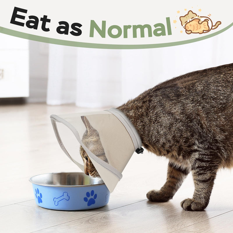 Cat Cone Collar Soft: Comfortable Waterproof Mesh Recovery Cone After Surgery to Stop Licking and Scratch, Alternative to Plastic Elizabeth Head/Neck Cone,M