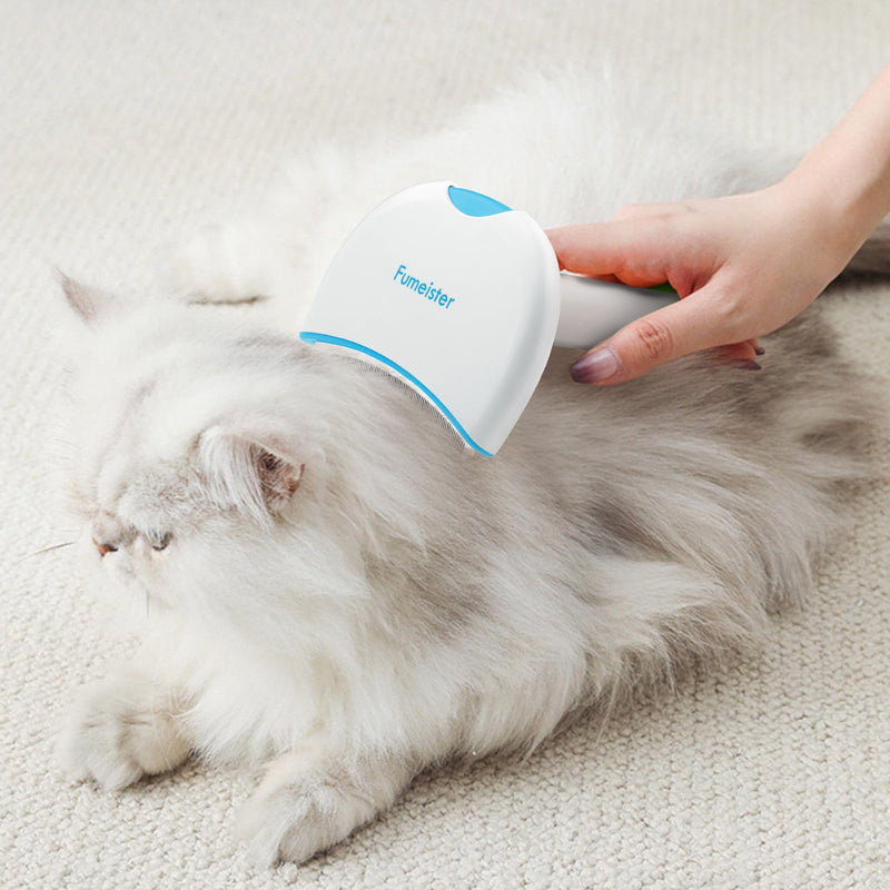 Pet Undercoat Deshedding Tool for Dogs - Wide Curved Undercoat Brush for Effortless Pet Deshedding, Loose Hair Remover for Dogs & Cats (White) (Blue) Blue - PawsPlanet Australia