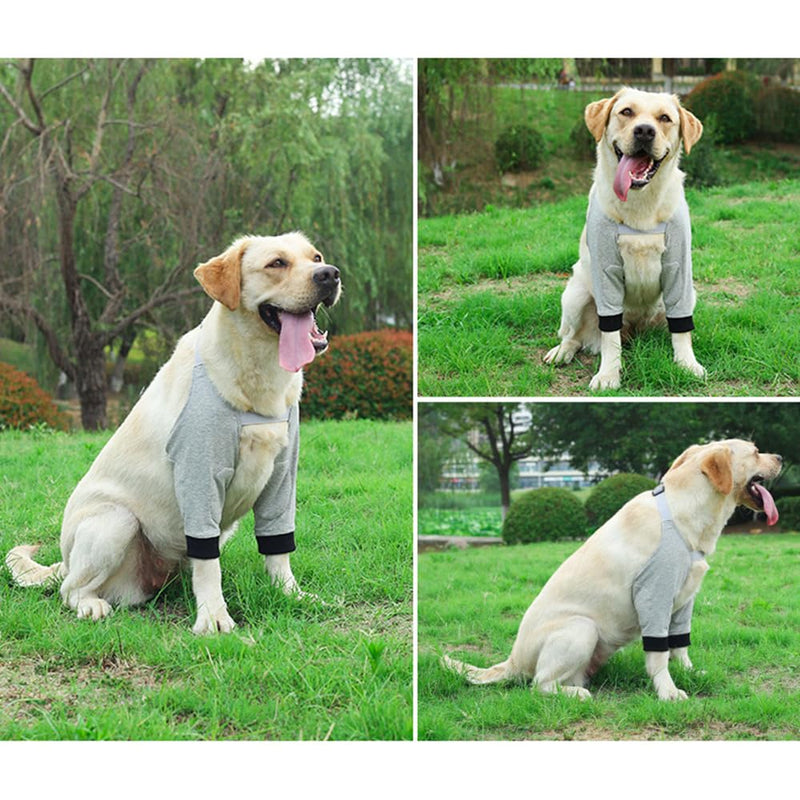 Surgery Recovery Sleeve Dog for Front Legs, Dog Front Leg Braces Recovery Sleeve Protector, Elasticity Elbow Pads for Dogs L gray