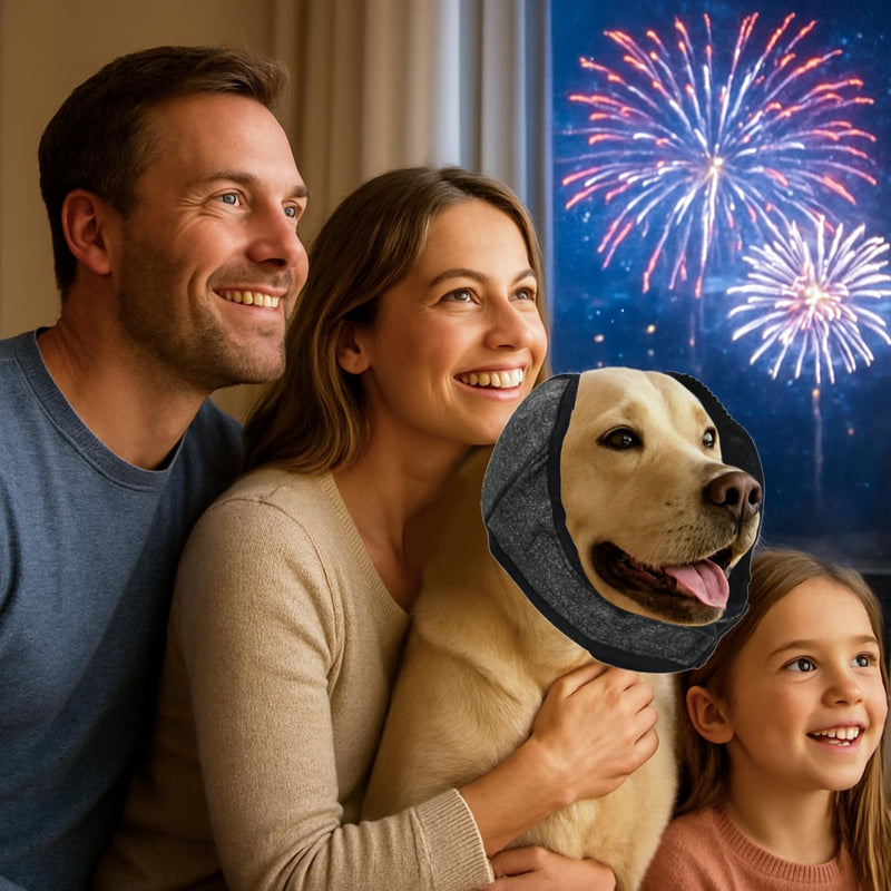 Dog Ear Defenders, Noise Cancelling Adjustable Ear Muffs for Dogs, Comfortable Calming Hood for Fireworks, Thunder, Bathing, Grooming(S)