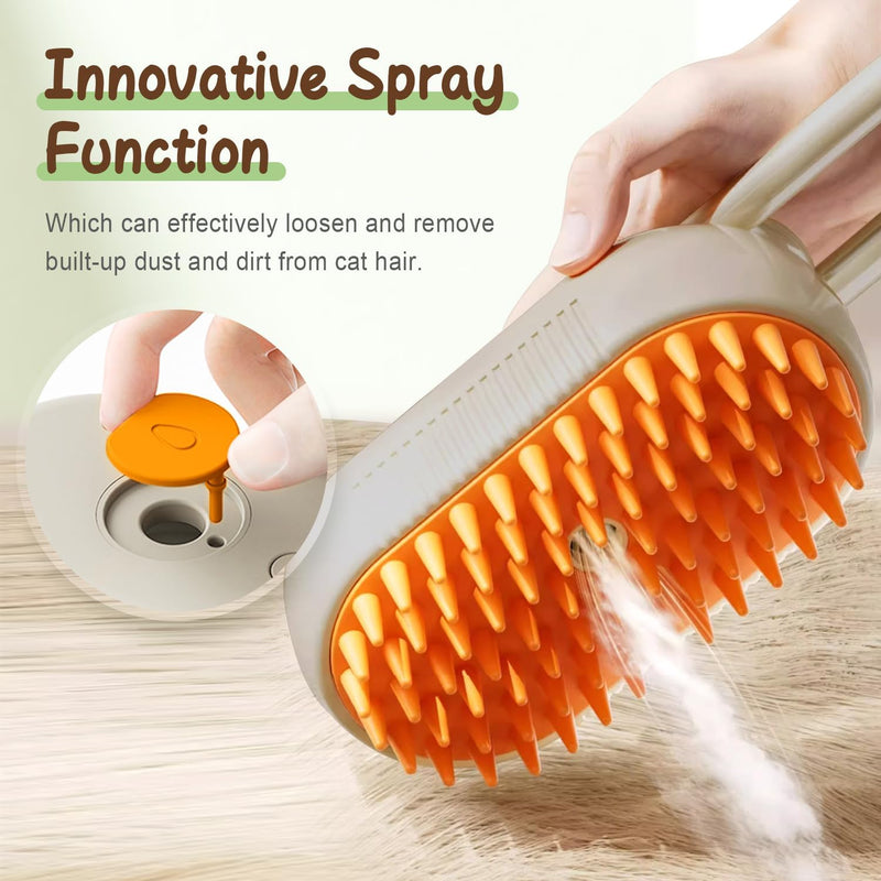 Cat Steam Grooming Brush (Brown) Brown - PawsPlanet Australia