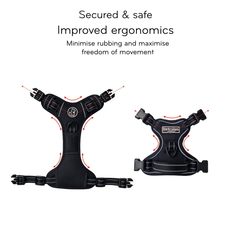 Barkridges® TruFit Comfort Dog Harness Adjustable Easy to Wear | No Pull Training | Chafing-Free | Safety Reflective | Comfortable Small Medium Large (Red, XS - Regular Fit) Red - PawsPlanet Australia
