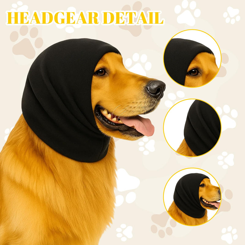 Dog Ear Defenders, 3PCS Pet Ear Protectors for Bath and Anxiety Relief, Soft and Comfortable Dog Snood in Pink, Black, Purple for Noise Reduction and Warmth