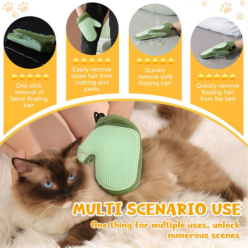 Pet Hair Removal Glove,2025 New All-in-One Grooming Mist Pet Hair Remover Gloves, Pet Hair Remover Glove for Cats & Dogs,Double-Sided Reusable Gloves for Couch, Clothing,Carpet (Pink) Pink - PawsPlanet Australia