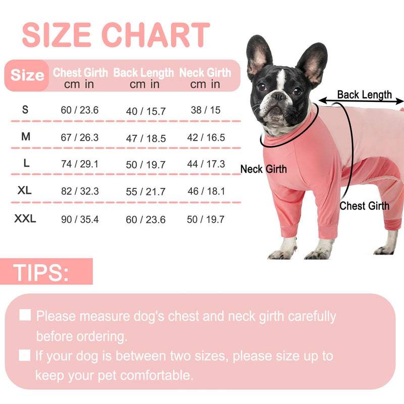 KOESON Dog Surgery Suit Female Spay, Long Sleeve Recovery Suit for Dogs After Surgery, Soft Dog Surgery Recovery Suit Pet Onesie for Abdominal Wounds Anti Licking Dog Cone Alternative Pink M Medium