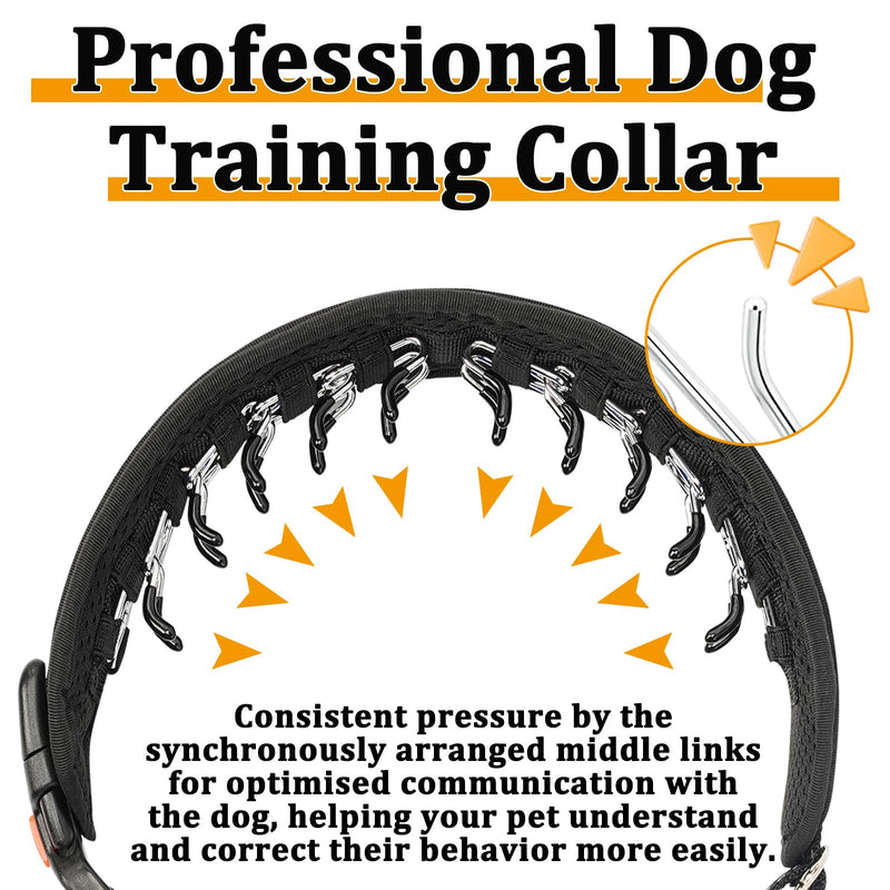 Mayerzon Martingale Dog Collar No Pull for Large Medium Dogs, Adjustable Neoprene Dog Walking Collar No Pull for Pitbull German shepherd Rottweiler, Reflective Anti Pull Dog Collar for Training Hiking Large,2.5mm,17¾''-19¾"Neck Black - PawsPlanet Australia