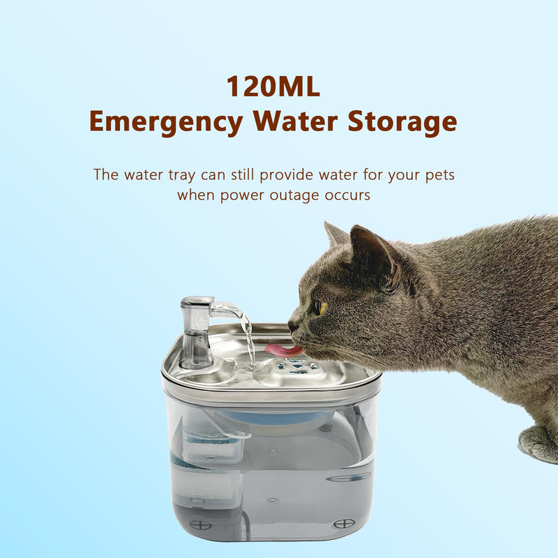 Cat Water Fountain, 85oz/2.5L Pet Water Fountain, Automatic Cat and Dog Water Dispenser for Cats, Dogs, Multiple Pets - PawsPlanet Australia