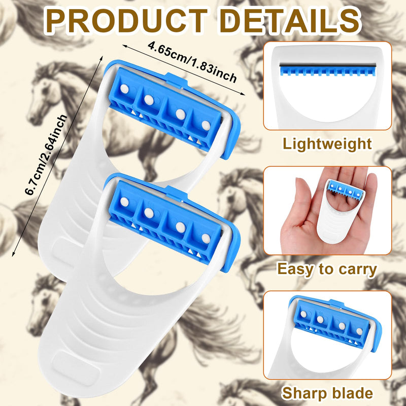 24 Pcs Horse Clippers Horse Grooming Razor Disposable Grooming Razor Horse Trimmer Shaver Kit Fit for Horse Dog, White&Blue Blue 24 - PawsPlanet Australia
