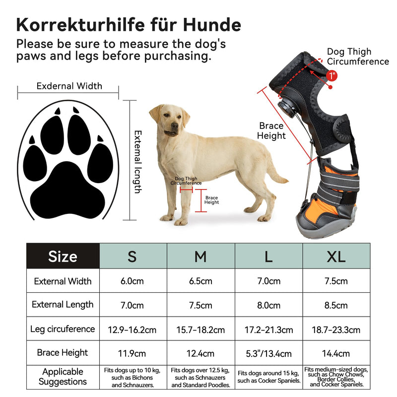 Correction Aid for Dogs Joints Shoes Orthosis Foot Lifter for Dogs Corrective Walking Aid for Foot Problems Secure Toe Lifter Improves Gait & Running L gray