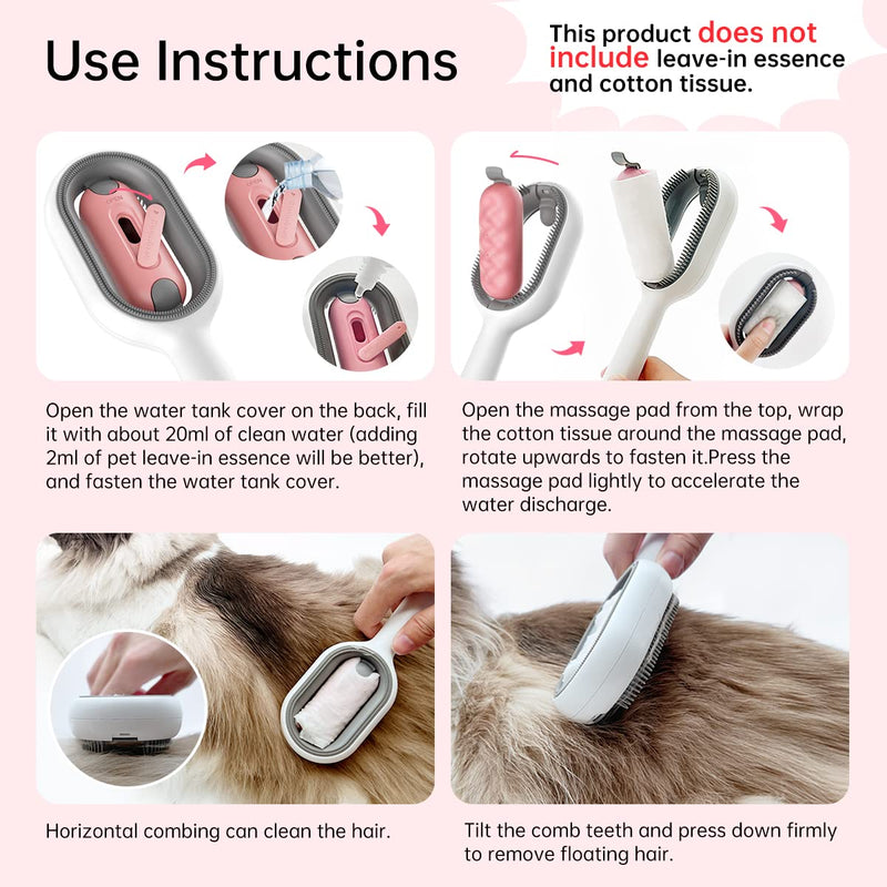 Cat Brush with Water Tank Pet Hair Removal Comb Slicker Brushes for Dogs Cats Grooming Tool Removes Loose Undercoat Mats Tangled Hair Brush for Pet Massage (LongHaired Blue) LongHaired Blue - PawsPlanet Australia