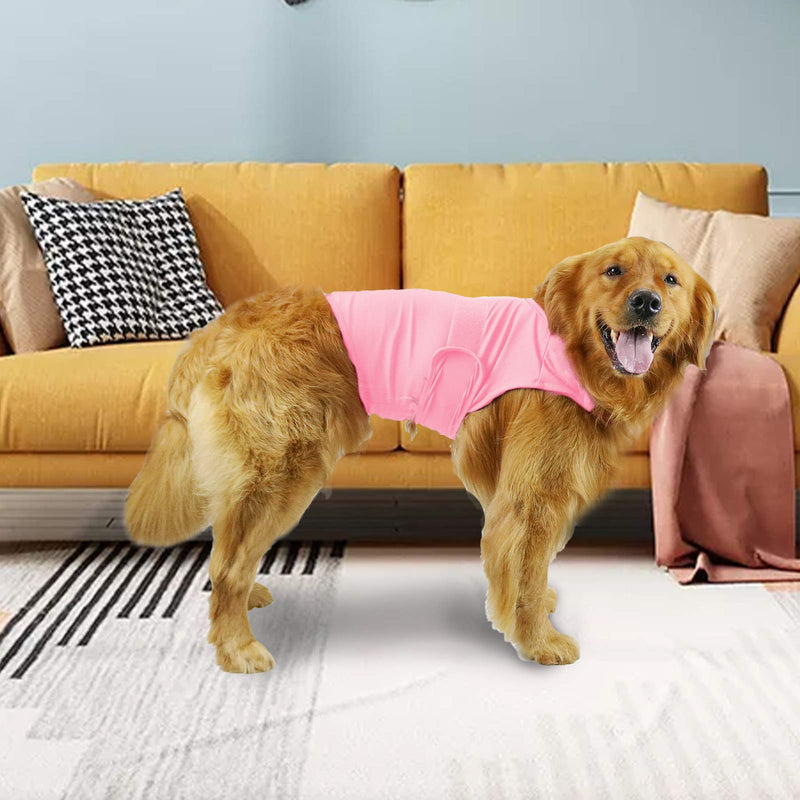 Breathable Dog Shirt for Thunderstorm, Dog Anxiety Vest Jacket Warp,Puppy Calming Coat Anxiety Relief (L,Pink) L Pink - PawsPlanet Australia