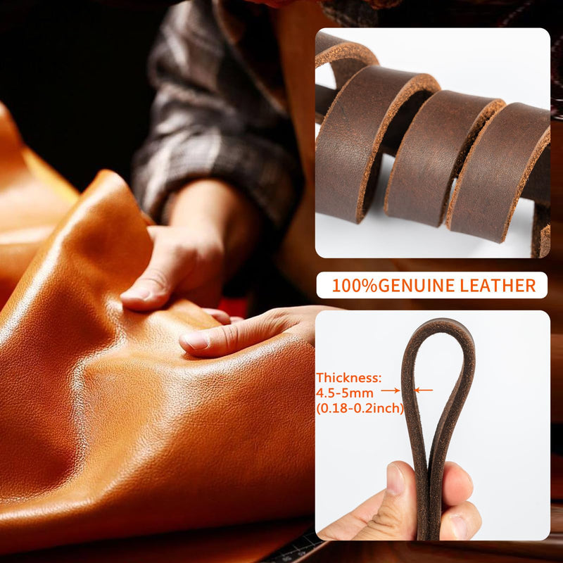 Guiding Star Leather Dog Leash 6ft, Dog Leashes for Large Dogs Heavy Duty, Soft Handmade Leather Training Leash for Large & Medium Dogs (6ftx3/4inch, Brown) 6ft x 3/4 inch - PawsPlanet Australia