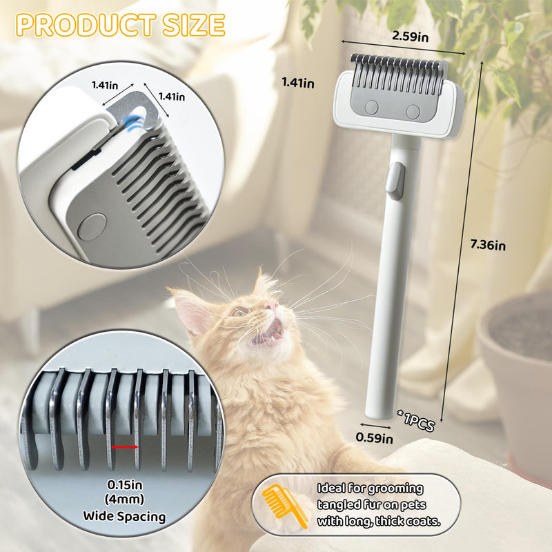 Cat Brush for Severely Matted Fur Cats, Pet Dense Undercoat Combing Brush for Knotted & Wide-pitch Dog Brush, One-Click Hair Removal Gentle Undercoat Comb for Thick, Dense Fur Cats & Dogs - PawsPlanet Australia
