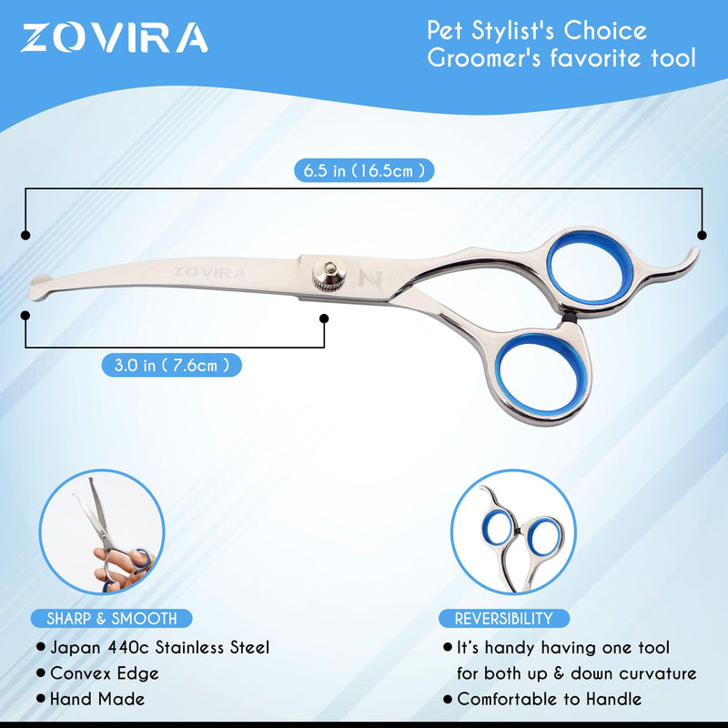 Zovira Dog Grooming Scissors 6" Stainless Steel Pet Hair Cutting Shears for Dogs & Cats (Pet Scissors Single) Pet Scissors Single - PawsPlanet Australia
