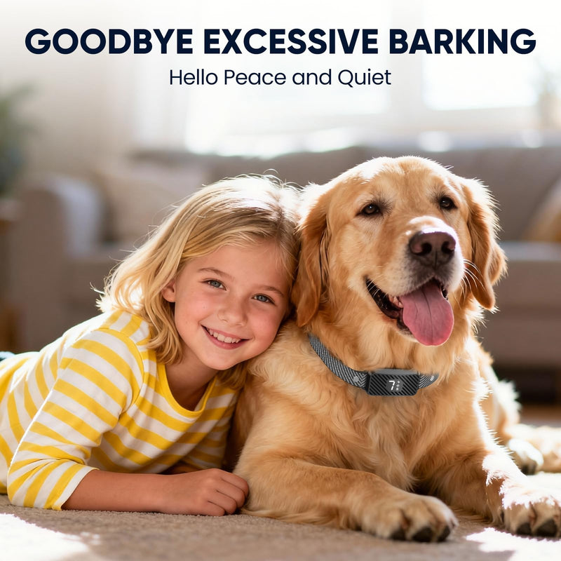 Dog Bark Collar for Large Medium Small Dogs, Effective No-Bark Collar, Smart Barking Collar, Rechargeable Bark Collar with 7 Sensitivity, 3 Modes, IP67 Waterproof, Black, 2 Pack - PawsPlanet Australia