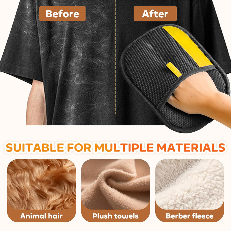 Reusable Pet Hair Remover Gloves – Electrostatic Lint & Fur Removal, Machine Washable Cleaning Gloves for Furniture, Clothes & Car(Black) Black - PawsPlanet Australia