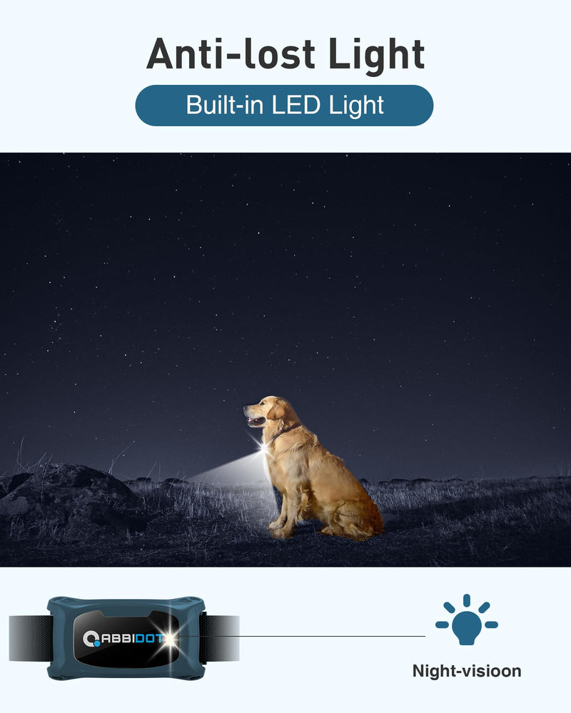 ABBIDOT Shock Collar for Dogs - 3500FT Dog Training Collar with Remote，IPX7 Waterproof & 4 Training Modes, Safety Lock & Night Vision Light，Rechargeable E-Collar for All Breeds 1 Collar Dark Blue